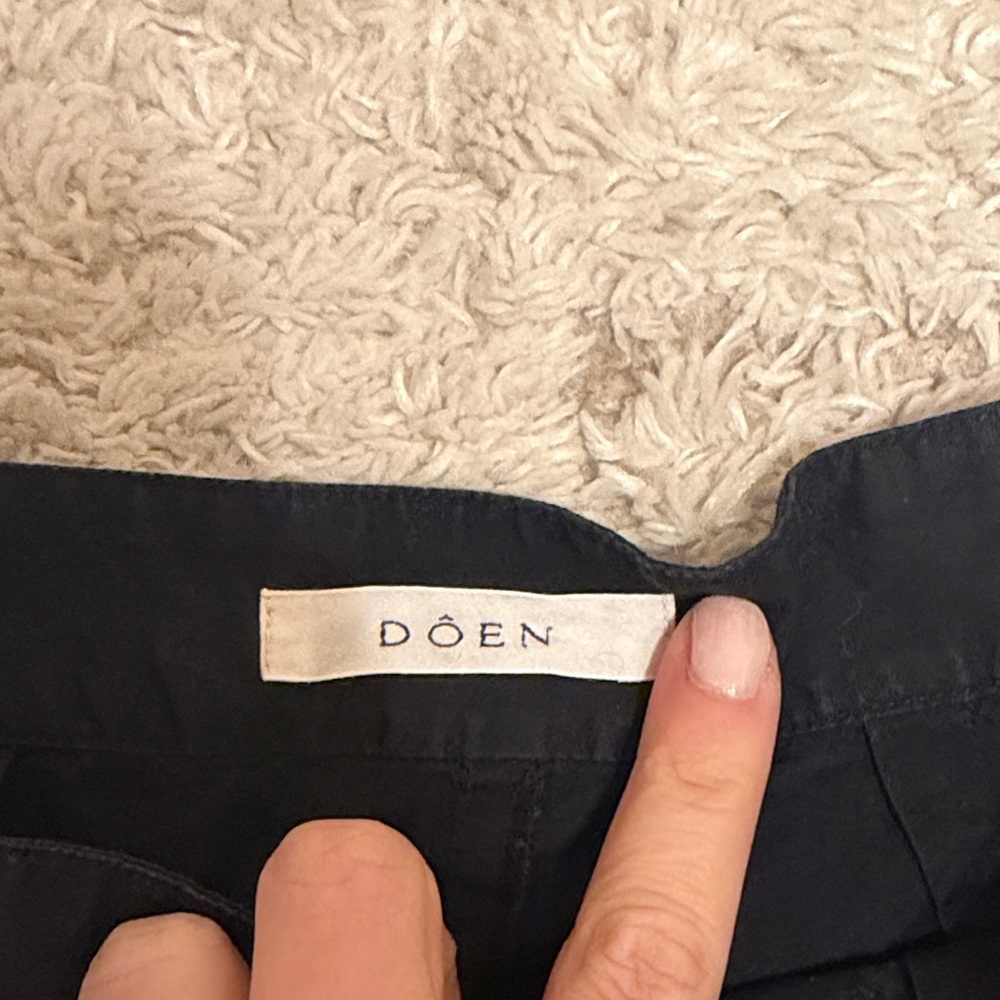 DÔEN Black Wide Leg cotton Trousers - Picture 3 of 6